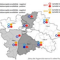 Infografika výskytu klíšťat v Praze Infografika výskytu klíšťat v Praze