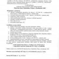 Konkursní řízení na obsazení místa ředitele/ředitelky MŠ Madolinka, Praha 4, Modletická 1402