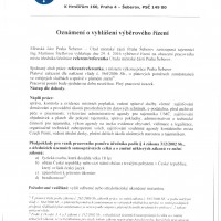 Oznámení o výběrovém řízení na místo referent/referentka v MČ Praha-Šeberov