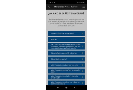 Jak si zařídit - snímek mobilní aplikace
