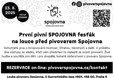 Pozvánka na první pivní Spojovna fesťák 23.8.2025